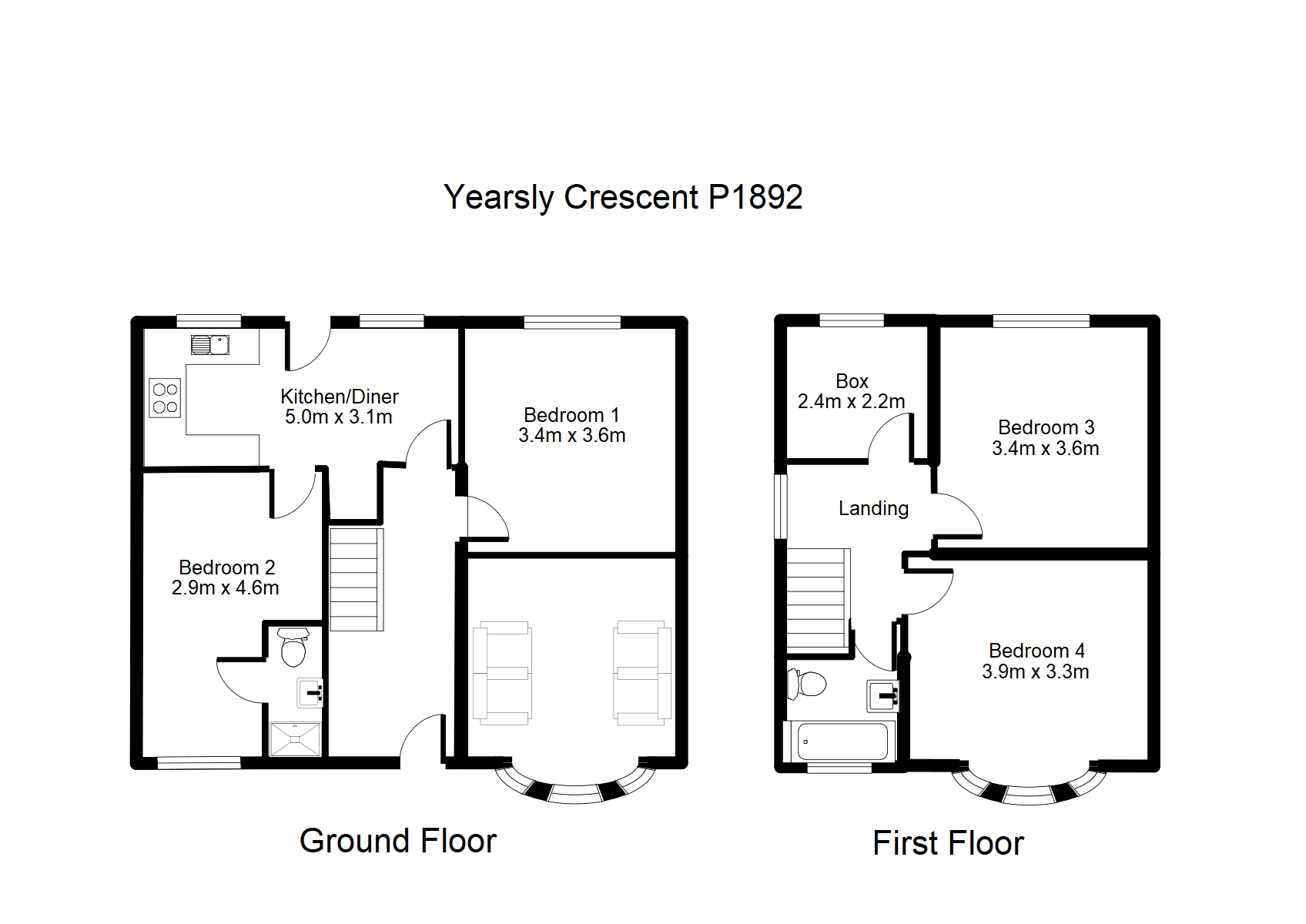 Illustrative floor plan for 8 Yearsley Crescent
